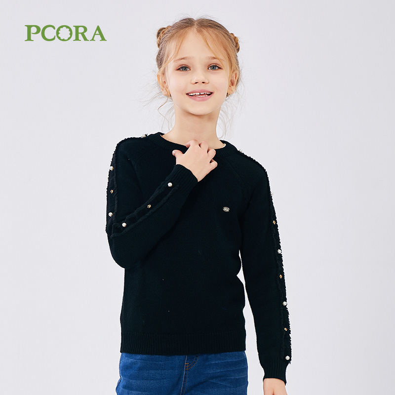 巴柯拉韩版圆领春秋针织衫毛衣