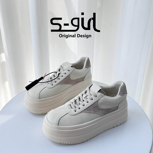 SGIRLTWTW韩版拼接厚底板鞋女
