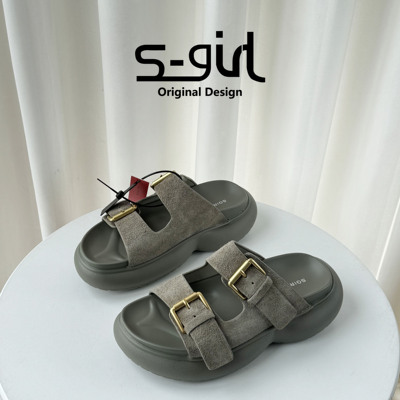 SGIRLTWTW磨砂皮厚底勃肯凉鞋女