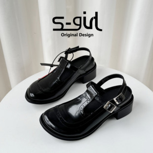 英伦风厚底休闲百搭小皮鞋 女2026新款 TWTW一字扣玛丽珍单鞋 SGIRL