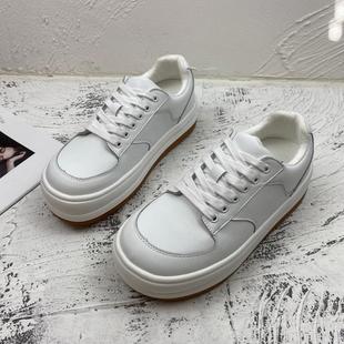 百搭ins潮休闲厚底轻便大头面包鞋 TWTW小白鞋 平底鞋 女鞋 2025新款