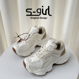 SGIRL TWTW时尚设计感老爹鞋女2026新款百搭厚底松糕休闲运动鞋潮