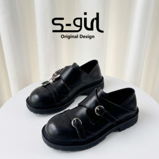 SGIRL TWTW复古皮带扣小皮鞋女2026新款厚底百搭英伦风德比乐福鞋
