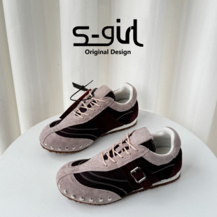 SGIRL TWTW复古拼接阿甘德训鞋女2026新款春百搭轻便休闲运动鞋潮