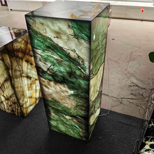 透光石材花架客厅奢石立柱墩子