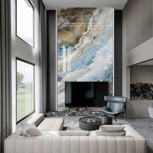 新款自建房客厅背景墙