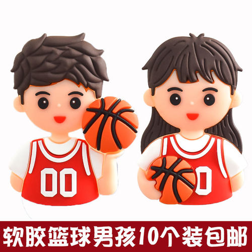 网红软胶加油少年蛋糕装饰摆件