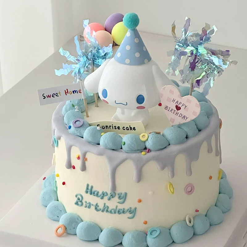 玉桂狗蛋糕装饰摆件复古卡通白大耳狗美乐蒂烘焙装扮插件生日插牌