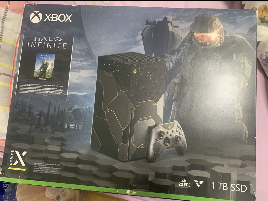 微软XSX光环限定版游戏机 美版拆封95新左右！XBOXONE游戏14张