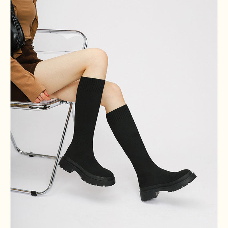 显瘦针织弹力袜靴女长腿夏季新款高筒骑士靴小个子不过膝长靴裸靴,女鞋,骑士靴,淘宝优惠券,粉丝福利购,淘宝优惠卷