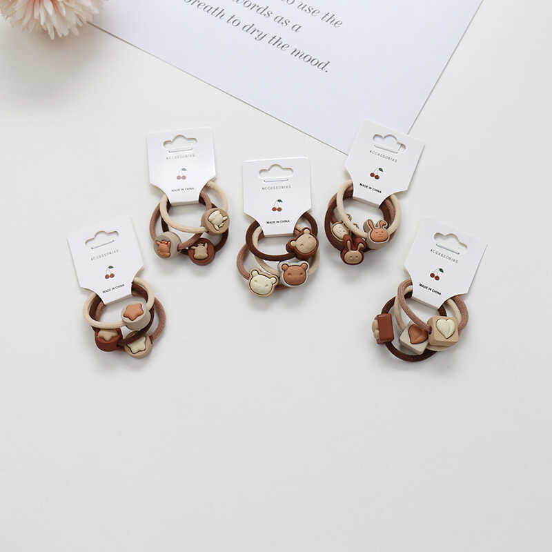 奶咖色宝宝发绳欧美风发饰皮筋