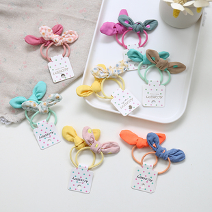 石川印象儿童发饰布艺兔耳朵女孩发圈韩版 宝宝头绳甜美发饰皮筋