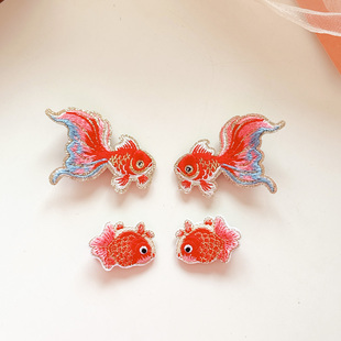 中国风喜庆红色锦鲤金鱼儿童发夹过年头饰宝宝对夹春节汉服发饰