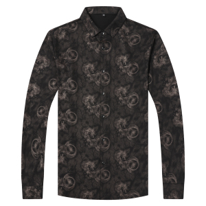 精品时尚长袖衬衫男春秋季男士休闲潮流免烫打底衬衣D9007-P95图片
