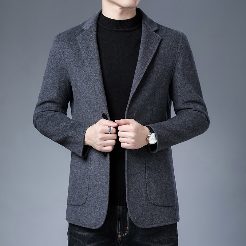秋冬男式毛呢西服外套便服羊毛西装商务休闲上衣KCN8022-8-P330,男装西服,电商B212（原钱塘6029）