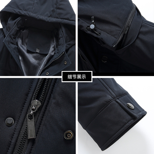 男士棉衣脱卸连帽冬季中年休闲棉服爸爸冬装外套棉袄HC206-P175图片