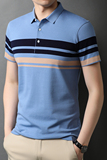 男士休闲夏季新款商务翻领短袖T恤男装上衣服薄款QLM88102-P75，男装T恤，电商B212（原钱塘6029）