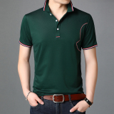 青年男士休闲纯色短袖t恤男上衣夏季免烫半袖体恤Polo衫D1902-P70，男装T恤，电商B212（原钱塘6029）