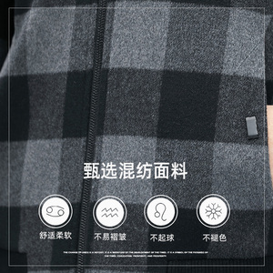 羊毛夹克男脱卸毛领秋冬男士休闲双面呢上衣毛呢子外套L2151-P330图片