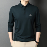 秋装男士长袖新款T恤翻领潮流POLO衫印花上衣服男QLM55165-P80，男装T恤，电商B212（原钱塘6029）