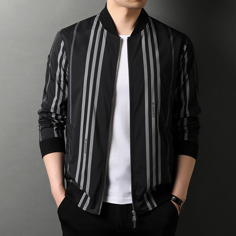 新款男士薄款夹克上衣秋装外套韩版潮流防晒棒球服QLM55293-P160图片