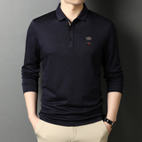 纯色长袖T恤男翻领春秋季新款男士休闲潮流打底POLO衫D8811-P75，男装T恤，电商B212（原钱塘6029）
