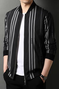新款男士薄款夹克上衣秋装外套韩版潮流防晒棒球服QLM55293-P160图片