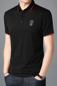 精品时尚短袖T恤男翻领POLO衫夏季青年男士休闲棉体恤衫D6802-37图片