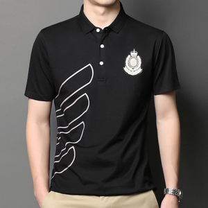 男士印花短袖T恤薄款上衣夏季时尚百搭翻领体恤衫AJY28051-P55图片