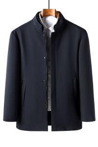 商务休闲羽绒服男中长款2021冬季新款白鸭绒保暖立领外套K25-P295图片