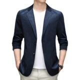 2021男士中年商务宽松正装小西服外套竖条纹西服AJYD107006-P195，男装西服，电商B212（原钱塘6029）