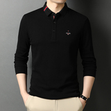 【主推】档口现货纯棉长袖T恤男POLO衫男士休闲打底衫D8815-P78，男装T恤，电商B212（原钱塘6029）