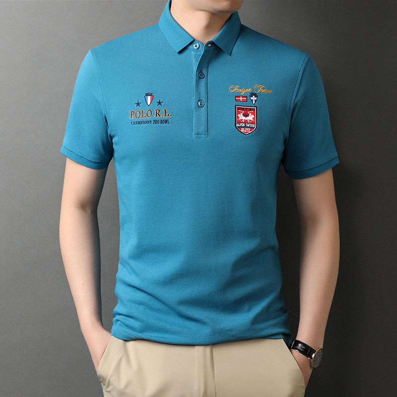 纯棉短袖T恤男POLO衫夏季男士休闲潮流半袖体恤衫上衣D883-P65图片