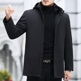 冬装外套脱卸加绒内胆水貂毛领男士中长款连帽尼克服L2013-P430，男装夹克，电商B212（原钱塘6029）