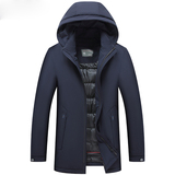白鸭绒羽绒服男连帽冬季中年男士休闲脱卸内胆冬装外套J611-P320，男装羽绒服，电商B212（原钱塘6029）