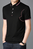 青年男士休闲纯色短袖t恤男上衣夏季免烫半袖体恤Polo衫D1902-P70，男装T恤，电商B212（原钱塘6029）