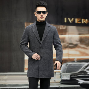 2021新款毛呢大衣中长款羊毛双面呢男士呢子冬装KCN2276-9-P360,男装毛呢大衣,电商B212（原钱塘6029）