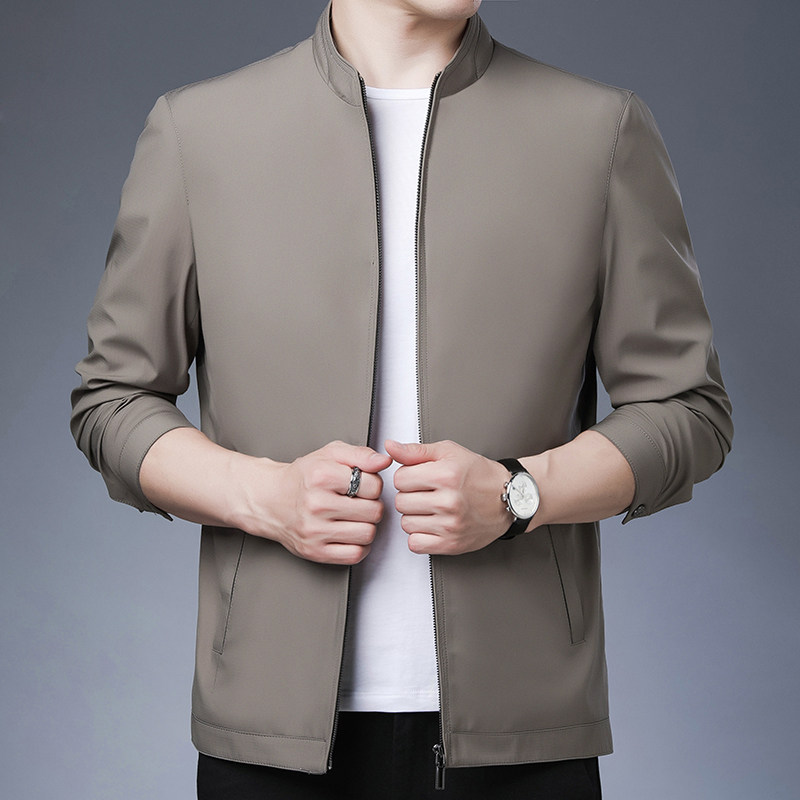 2021春季新款夹克男外套中年男士商务休闲薄款茄克衫N82053-P135,男装夹克,电商B212（原钱塘6029）