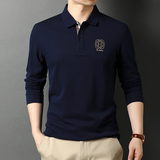 纯棉长袖T恤男打底衫春秋中年男士休闲POLO衫潮流体恤D6619-P65，男装Polo衫，电商B212（原钱塘6029）