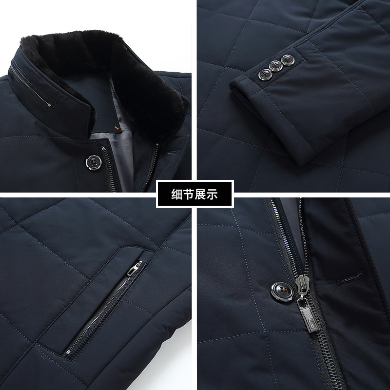 冬季中年男棉衣加厚中老年人男装保暖棉服爸爸冬装外套HC2081P175,男装棉衣,电商B212（原钱塘6029）