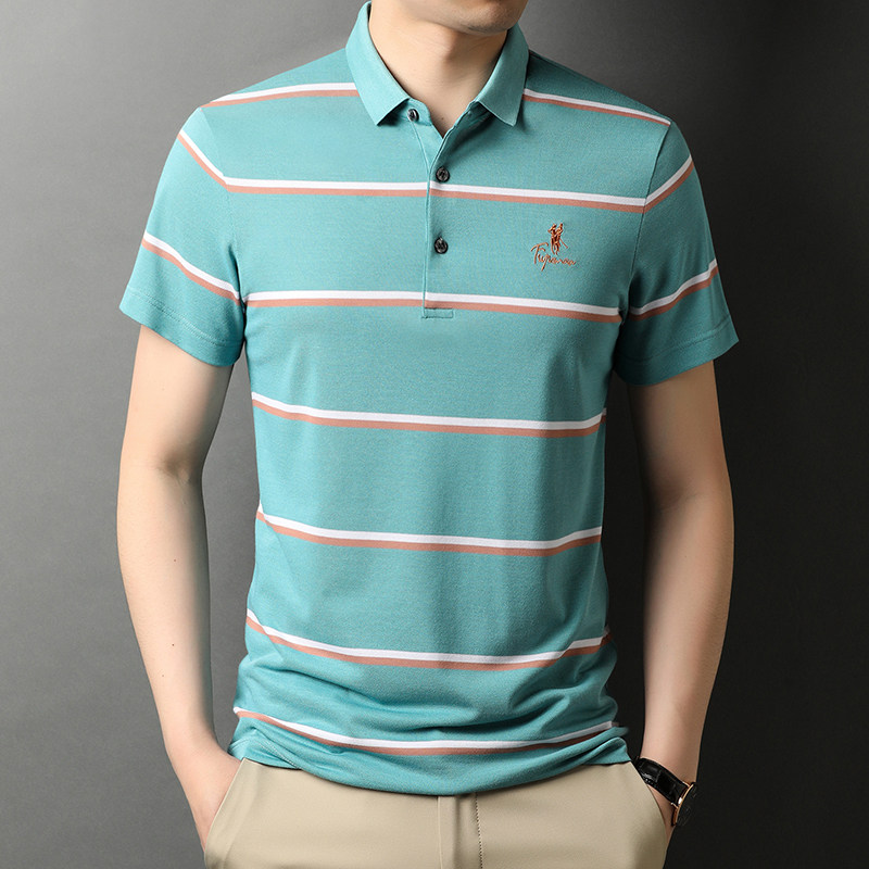 夏季短袖t恤男潮流翻领POLO衫男士刺绣休闲半袖体恤QLM88120-P75,男装T恤,电商B212（原钱塘6029）