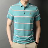 夏季短袖t恤男潮流翻领POLO衫男士刺绣休闲半袖体恤QLM88120-P75，男装T恤，电商B212（原钱塘6029）