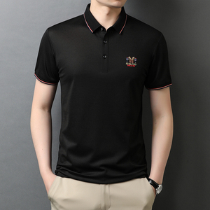 男装春夏季polo衫商务翻领短袖t恤薄款体恤纯色上衣QLM88156-P75图片
