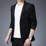 秋季潮流印花西装男时尚休闲西服韩版修身外套KCN20720-1-P175，男装西服，电商B212（原钱塘6029）