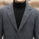 2021新款毛呢大衣中长款羊毛双面呢男士呢子冬装KCN2276-9-P360，男装毛呢大衣，电商B212（原钱塘6029）