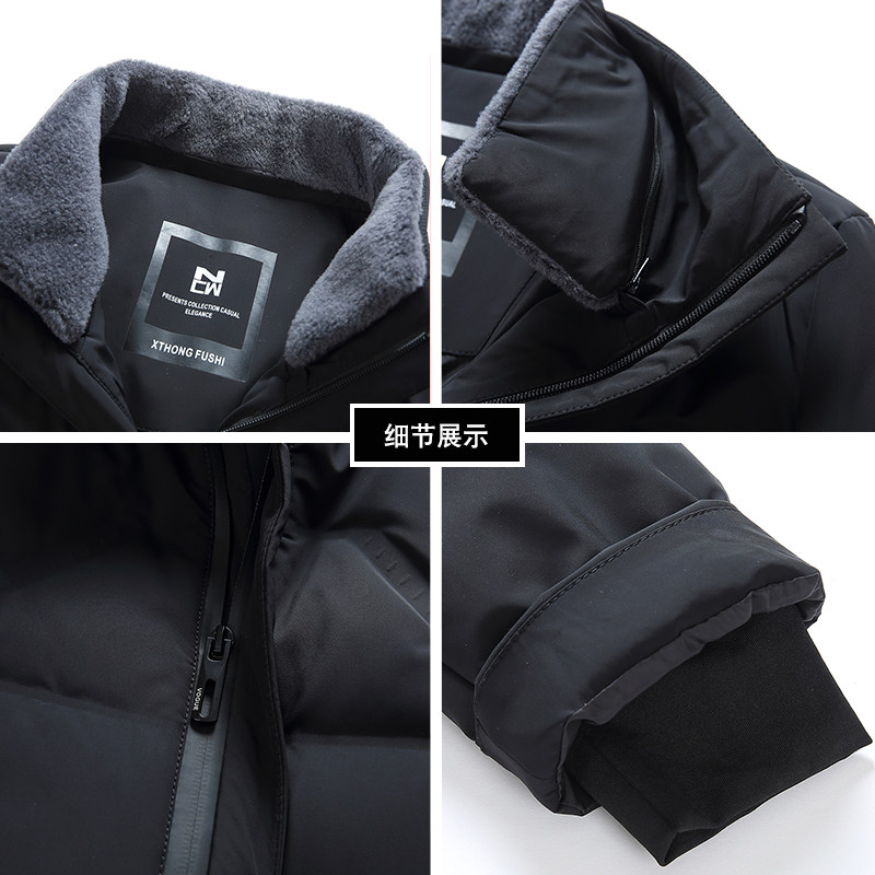 男士羽绒服脱卸毛领冬季90白鸭绒休闲立领男装冬装外套A9805-P310,男装羽绒服,电商B212（原钱塘6029）