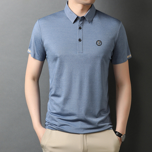 纯棉短袖男夏季潮流T恤百搭休闲男士商务刺绣POLO衫QLM88126-P75图片