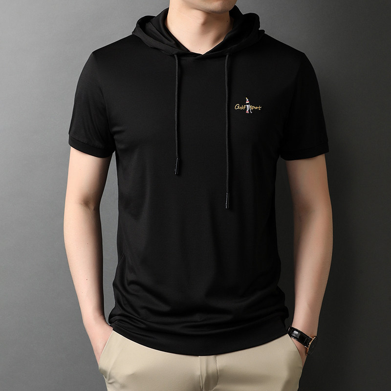 夏季连帽短袖卫衣t恤男潮牌宽松半袖男中青年卫衣QLM88150-P80,男装T恤,电商B212（原钱塘6029）