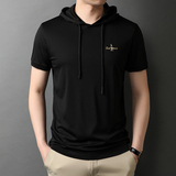 夏季连帽短袖卫衣t恤男潮牌宽松半袖男中青年卫衣QLM88150-P80，男装T恤，电商B212（原钱塘6029）