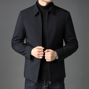 男士棉衣冬季中年男士休闲翻领纯色棉服爸爸冬装外套S2035-P150图片